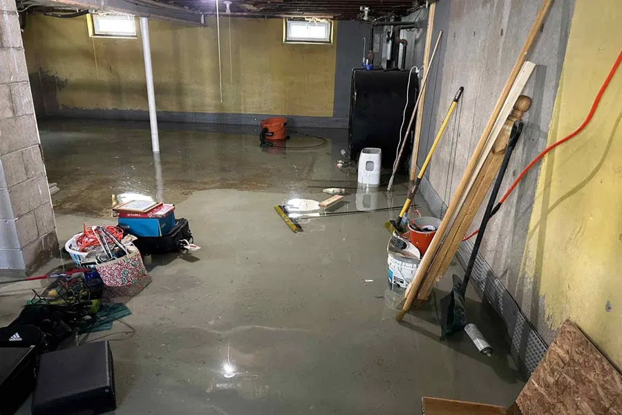 Spring snowmelt basement flooding in Maple Grove, MN