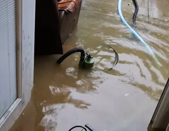 Storm and flood water pumped from a Maple Grove, MN home